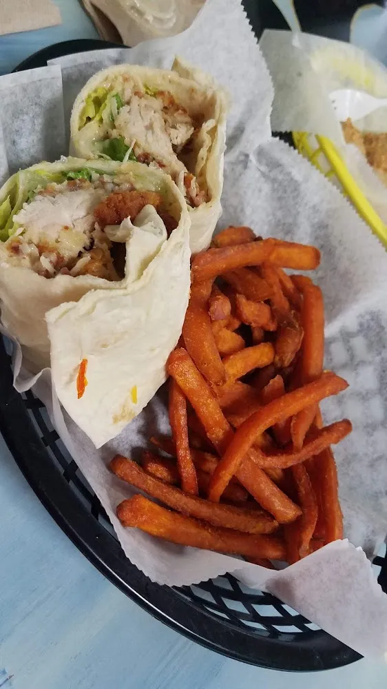 Grilled Shrimp with Sweet Fries